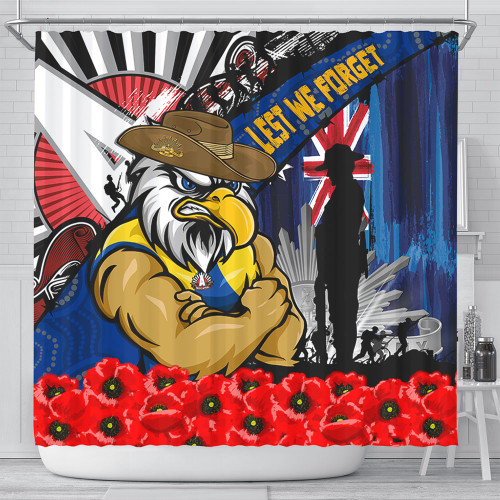 West Coast Eagles Shower Curtain Anzac Day Honor United In Spirit West Coast Eagles Shower Curtain Anzac Day Honor United In Spirit