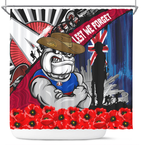 Western Bulldogs Shower Curtain Anzac Day Honor United In Spirit