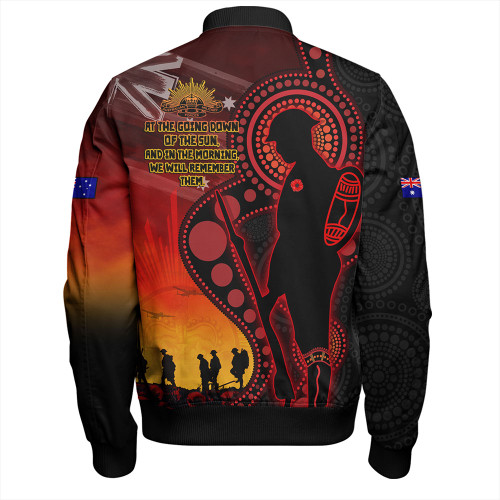 Australia Bomber Jacket ANZAC Day Aboriginal Guardians Of The Dawn Australia Bomber Jacket ANZAC Day Aboriginal Guardians Of The Dawn