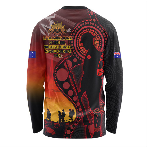 Australia Long Sleeve T-shirt ANZAC Day Aboriginal Guardians Of The Dawn Australia Long Sleeve T-shirt ANZAC Day Aboriginal Guardians Of The Dawn