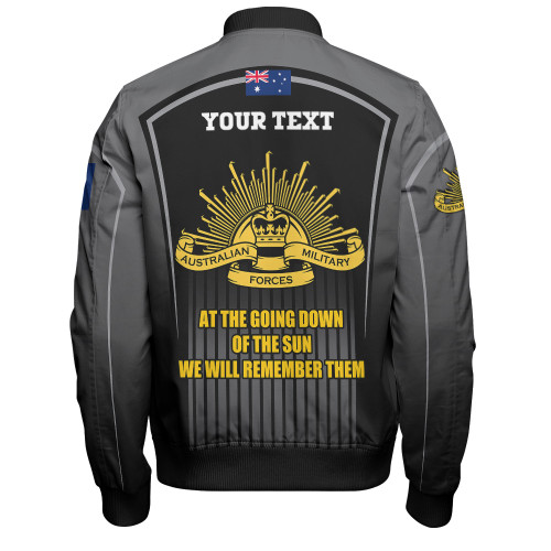 Australia Bomber Jacket - Remembrance Day Lest We Forget Special Black