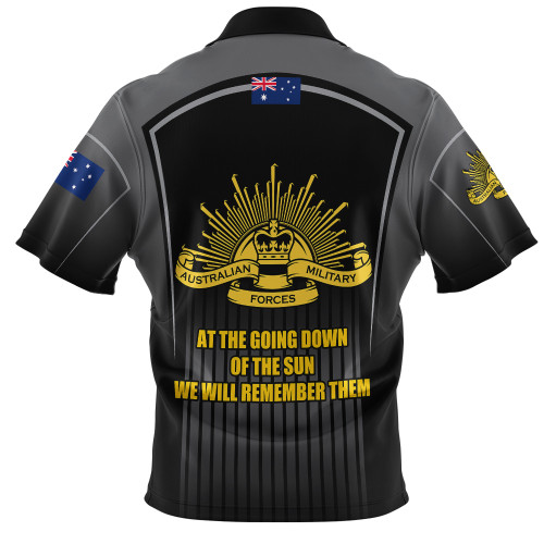 Australia Zip Polo Shirt - Remembrance Day Lest We Forget Special Black2
