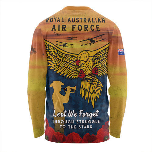 Australia Long Sleeve T-shirt Anzac Day Lest We Forget Royal Australian Air Force Australia Long Sleeve T-shirt Anzac Day Lest We Forget Royal Australian Air Force