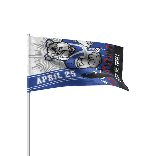 Canterbury-Bankstown Bulldogs Flag Parade Anzac Day Lest We Forget Strong Fighting Spirit