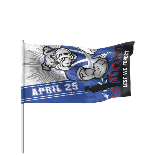 Canterbury-Bankstown Bulldogs Flag Parade Anzac Day Lest We Forget Strong Fighting Spirit