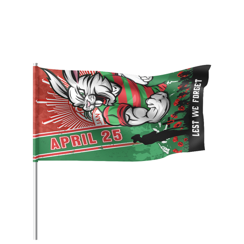 South Sydney Rabbitohs Flag Parade Anzac Day Lest We Forget Strong Fighting Spirit South Sydney Rabbitohs Flag Parade Anzac Day Lest We Forget Strong Fighting Spirit