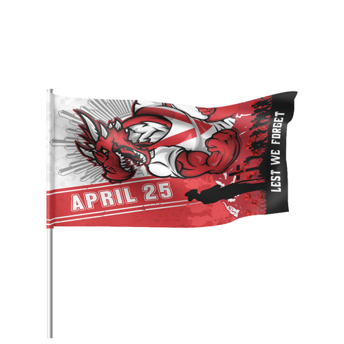St. George Illawarra Dragons Flag Parade Anzac Day Lest We Forget Strong Fighting Spirit St. George Illawarra Dragons Flag Parade Anzac Day Lest We Forget Strong Fighting Spirit