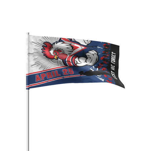 Sydney Roosters Flag Parade Anzac Day Lest We Forget Strong Fighting Spirit Sydney Roosters Flag Parade Anzac Day Lest We Forget Strong Fighting Spirit