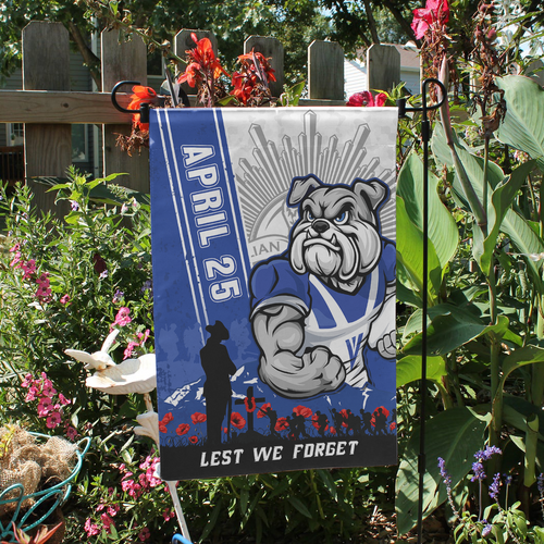 Canterbury-Bankstown Bulldogs Garden Flag Anzac Day Lest We Forget Strong Fighting Spirit