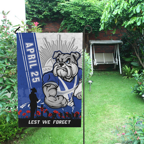 Canterbury-Bankstown Bulldogs Garden Flag Anzac Day Lest We Forget Strong Fighting Spirit