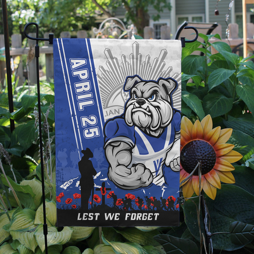 Canterbury-Bankstown Bulldogs Garden Flag Anzac Day Lest We Forget Strong Fighting Spirit