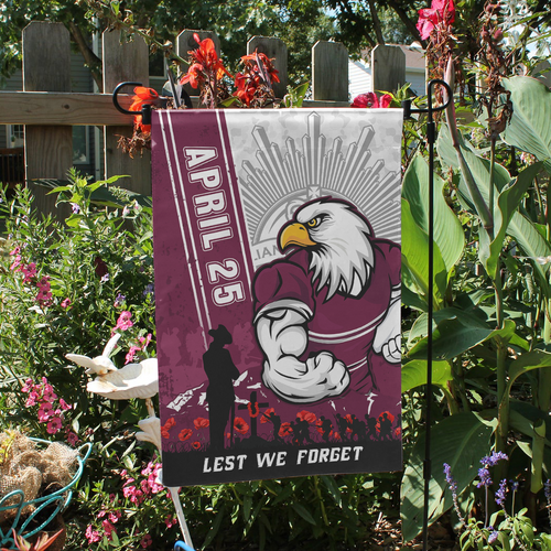 Manly Warringah Sea Eagles Garden Flag Anzac Day Lest We Forget Strong Fighting Spirit