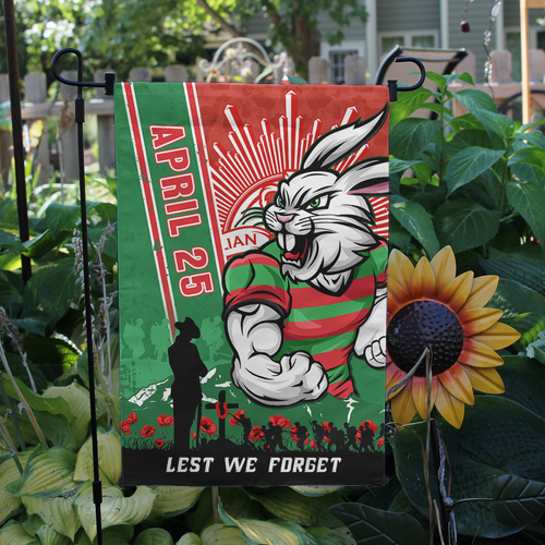 South Sydney Rabbitohs Garden Flag Anzac Day Lest We Forget Strong Fighting Spirit South Sydney Rabbitohs Garden Flag Anzac Day Lest We Forget Strong Fighting Spirit