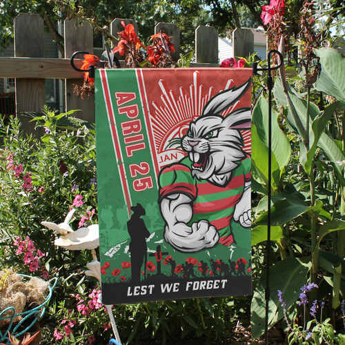 South Sydney Rabbitohs Garden Flag Anzac Day Lest We Forget Strong Fighting Spirit South Sydney Rabbitohs Garden Flag Anzac Day Lest We Forget Strong Fighting Spirit