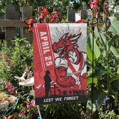 St. George Illawarra Dragons Garden Flag Anzac Day Lest We Forget Strong Fighting Spirit