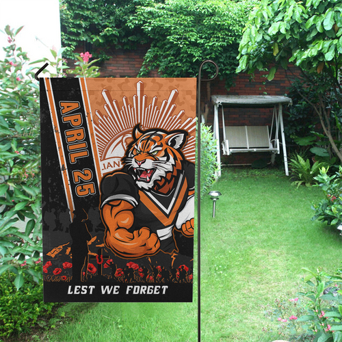 Wests Tigers Garden Flag Anzac Day Lest We Forget Strong Fighting Spirit Wests Tigers Garden Flag Anzac Day Lest We Forget Strong Fighting Spirit