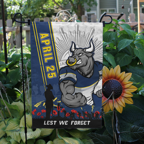 North Queensland Cowboys Garden Flag Anzac Day Lest We Forget Strong Fighting Spirit