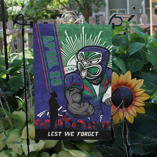 New Zealand Warriors Garden Flag Anzac Day Lest We Forget Strong Fighting Spirit