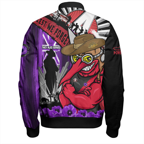Essendon Bomber Jacket ANZAC Day Honor Purple Valor And Spirit