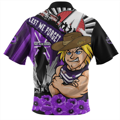 Fremantle Hawaiian Shirt ANZAC Day Honor Purple Valor And Spirit Fremantle Hawaiian Shirt ANZAC Day Honor Purple Valor And Spirit
