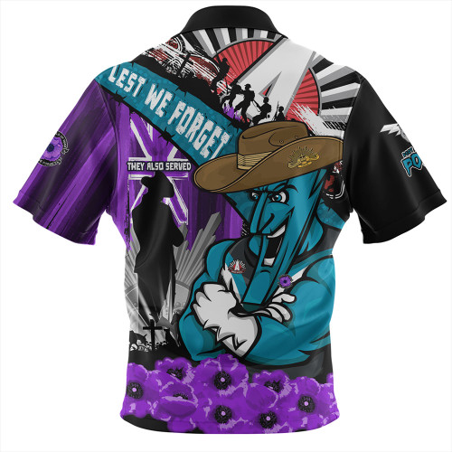 Port Adelaide Hawaiian Shirt ANZAC Day Honor Purple Valor And Spirit Port Adelaide Hawaiian Shirt ANZAC Day Honor Purple Valor And Spirit