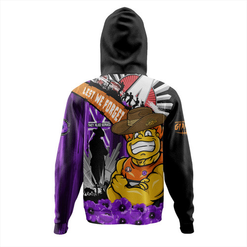 GWS GIANTS Hoodie ANZAC Day Honor Purple Valor And Spirit GWS GIANTS Hoodie ANZAC Day Honor Purple Valor And Spirit