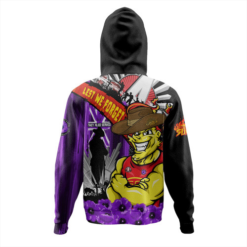 Gold Coast SUNS Hoodie ANZAC Day Honor Purple Valor And Spirit Gold Coast SUNS Hoodie ANZAC Day Honor Purple Valor And Spirit