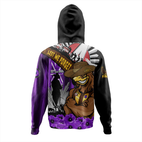 Hawthorn Hoodie ANZAC Day Honor Purple Valor And Spirit Hawthorn Hoodie ANZAC Day Honor Purple Valor And Spirit