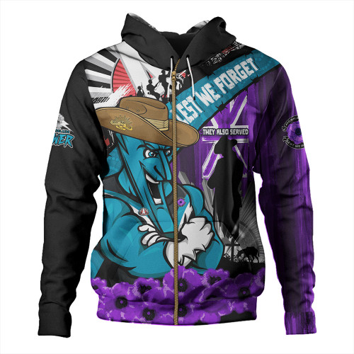 Port Adelaide Hoodie ANZAC Day Honor Purple Valor And Spirit Port Adelaide Hoodie ANZAC Day Honor Purple Valor And Spirit