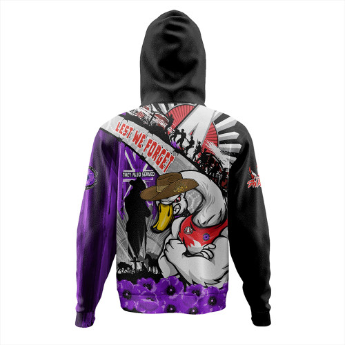 Sydney Swans Hoodie ANZAC Day Honor Purple Valor And Spirit