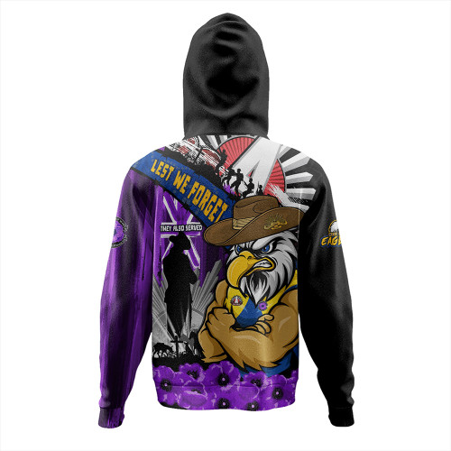 West Coast Eagles Hoodie ANZAC Day Honor Purple Valor And Spirit West Coast Eagles Hoodie ANZAC Day Honor Purple Valor And Spirit