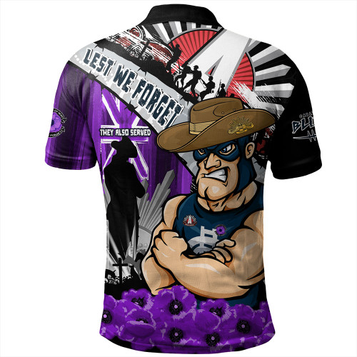Carlton Polo Shirt ANZAC Day Honor Purple Valor And Spirit Carlton Polo Shirt ANZAC Day Honor Purple Valor And Spirit
