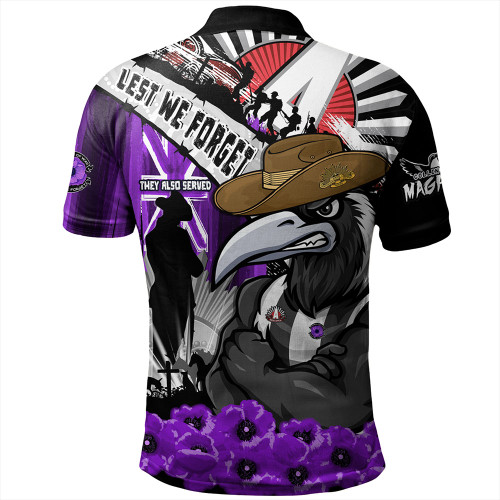 Collingwood Polo Shirt ANZAC Day Honor Purple Valor And Spirit Collingwood Polo Shirt ANZAC Day Honor Purple Valor And Spirit