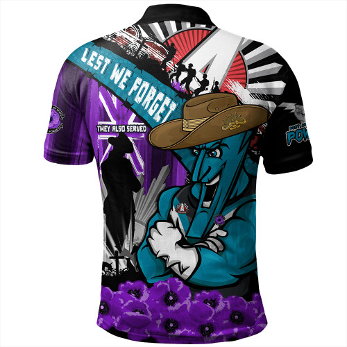 Port Adelaide Polo Shirt ANZAC Day Honor Purple Valor And Spirit Port Adelaide Polo Shirt ANZAC Day Honor Purple Valor And Spirit