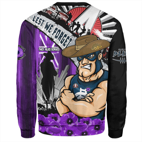 Carlton Sweatshirt ANZAC Day Honor Purple Valor And Spirit Carlton Sweatshirt ANZAC Day Honor Purple Valor And Spirit