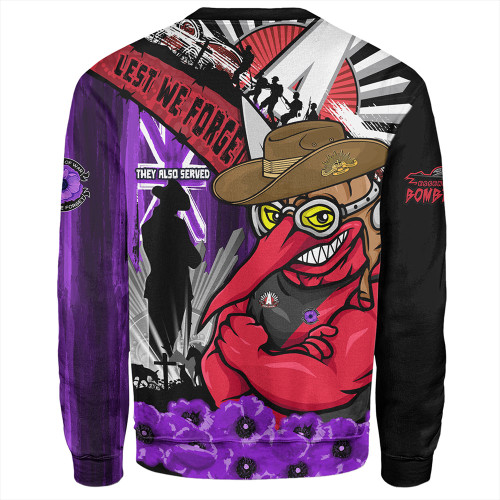 Essendon Sweatshirt ANZAC Day Honor Purple Valor And Spirit Essendon Sweatshirt ANZAC Day Honor Purple Valor And Spirit