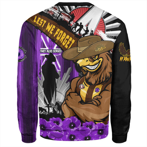 Hawthorn Sweatshirt ANZAC Day Honor Purple Valor And Spirit Hawthorn Sweatshirt ANZAC Day Honor Purple Valor And Spirit