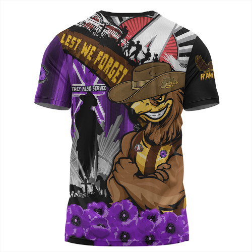 Hawthorn T-Shirt ANZAC Day Honor Purple Valor And Spirit Hawthorn T-Shirt ANZAC Day Honor Purple Valor And Spirit