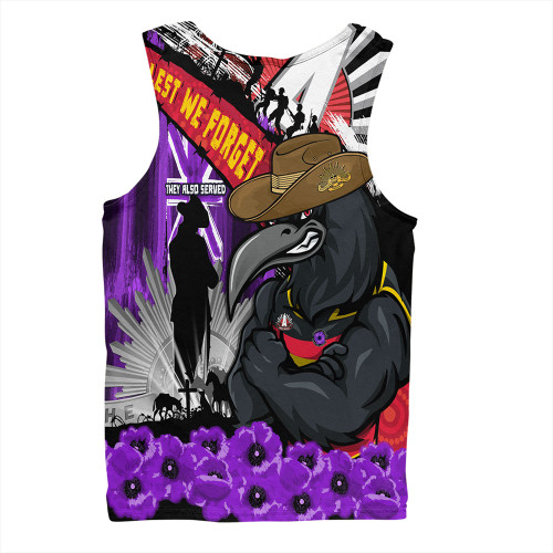 Adelaide Crows Men Singlet ANZAC Day Honor Purple Valor And Spirit