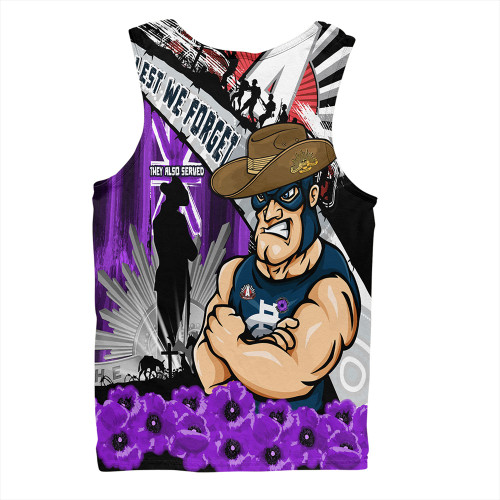 Carlton Men Singlet ANZAC Day Honor Purple Valor And Spirit Carlton Men Singlet ANZAC Day Honor Purple Valor And Spirit