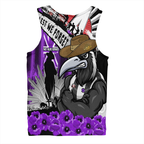 Collingwood Men Singlet ANZAC Day Honor Purple Valor And Spirit Collingwood Men Singlet ANZAC Day Honor Purple Valor And Spirit