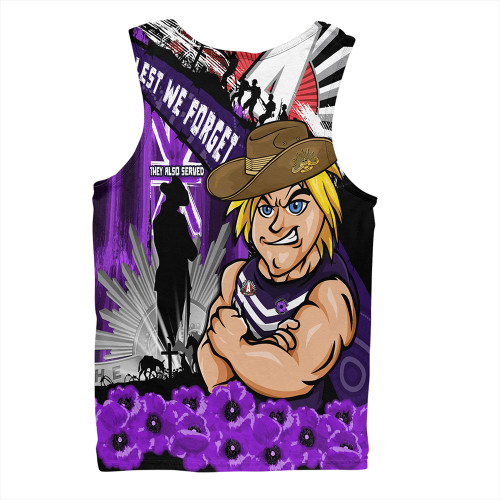 Fremantle Men Singlet ANZAC Day Honor Purple Valor And Spirit Fremantle Men Singlet ANZAC Day Honor Purple Valor And Spirit