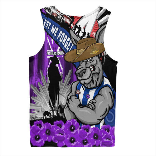 North Melbourne Men Singlet ANZAC Day Honor Purple Valor And Spirit