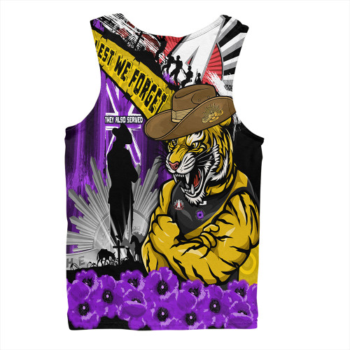 Richmond Men Singlet ANZAC Day Honor Purple Valor And Spirit