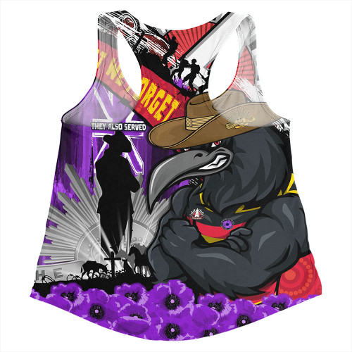 Adelaide Crows Women Racerback Singlet ANZAC Day Honor Purple Valor And Spirit Adelaide Crows Women Racerback Singlet ANZAC Day Honor Purple Valor And Spirit