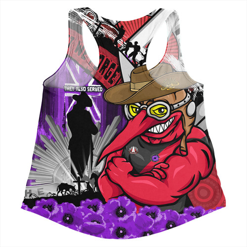 Essendon Women Racerback Singlet ANZAC Day Honor Purple Valor And Spirit Essendon Women Racerback Singlet ANZAC Day Honor Purple Valor And Spirit