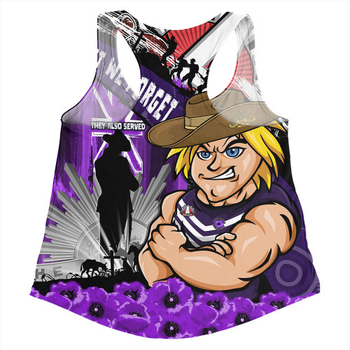 Fremantle Women Racerback Singlet ANZAC Day Honor Purple Valor And Spirit Fremantle Women Racerback Singlet ANZAC Day Honor Purple Valor And Spirit