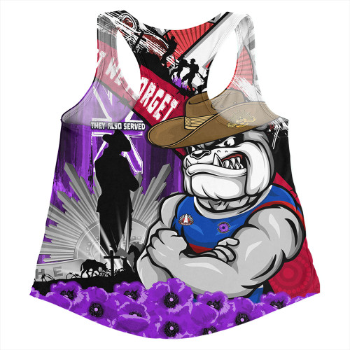 Western Bulldogs Women Racerback Singlet ANZAC Day Honor Purple Valor And Spirit Western Bulldogs Women Racerback Singlet ANZAC Day Honor Purple Valor And Spirit