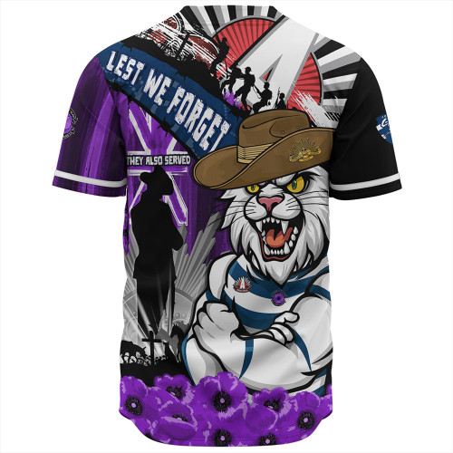 Geelong Cats Baseball Shirt ANZAC Day Honor Purple Valor And Spirit Geelong Cats Baseball Shirt ANZAC Day Honor Purple Valor And Spirit