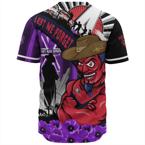 Melbourne Baseball Shirt ANZAC Day Honor Purple Valor And Spirit Melbourne Baseball Shirt ANZAC Day Honor Purple Valor And Spirit